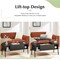 Modern Wood Coffee Table with Lift-Top Adjustable Desk and Storage Shelf for Living Room